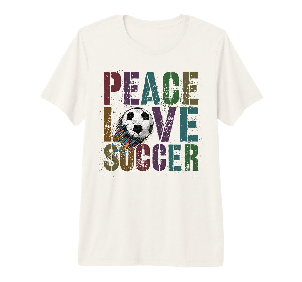 Groovy Peace Love Soccer Kickin Ball T-Shirt - Aesthetic Graphic Unisex