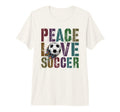 Groovy Peace Love Soccer Kickin Ball T-Shirt - Aesthetic Graphic Unisex