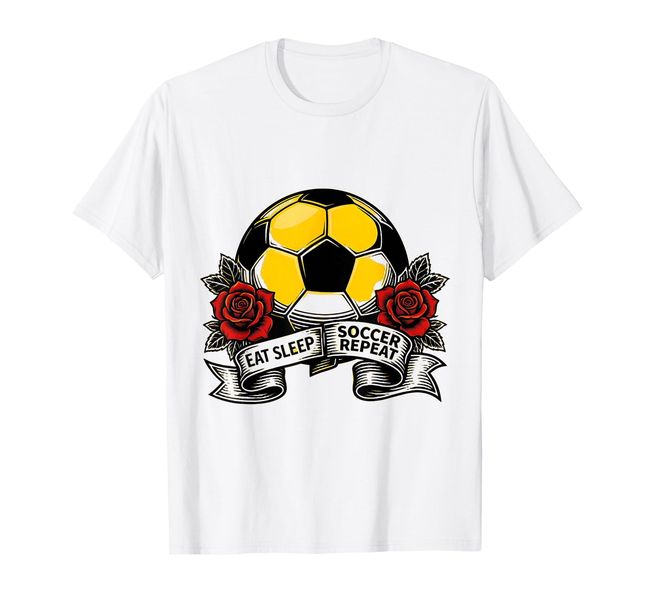 Eat Sleep Soccer Repeat Fan T-Shirt - Custom Art Print Unisex