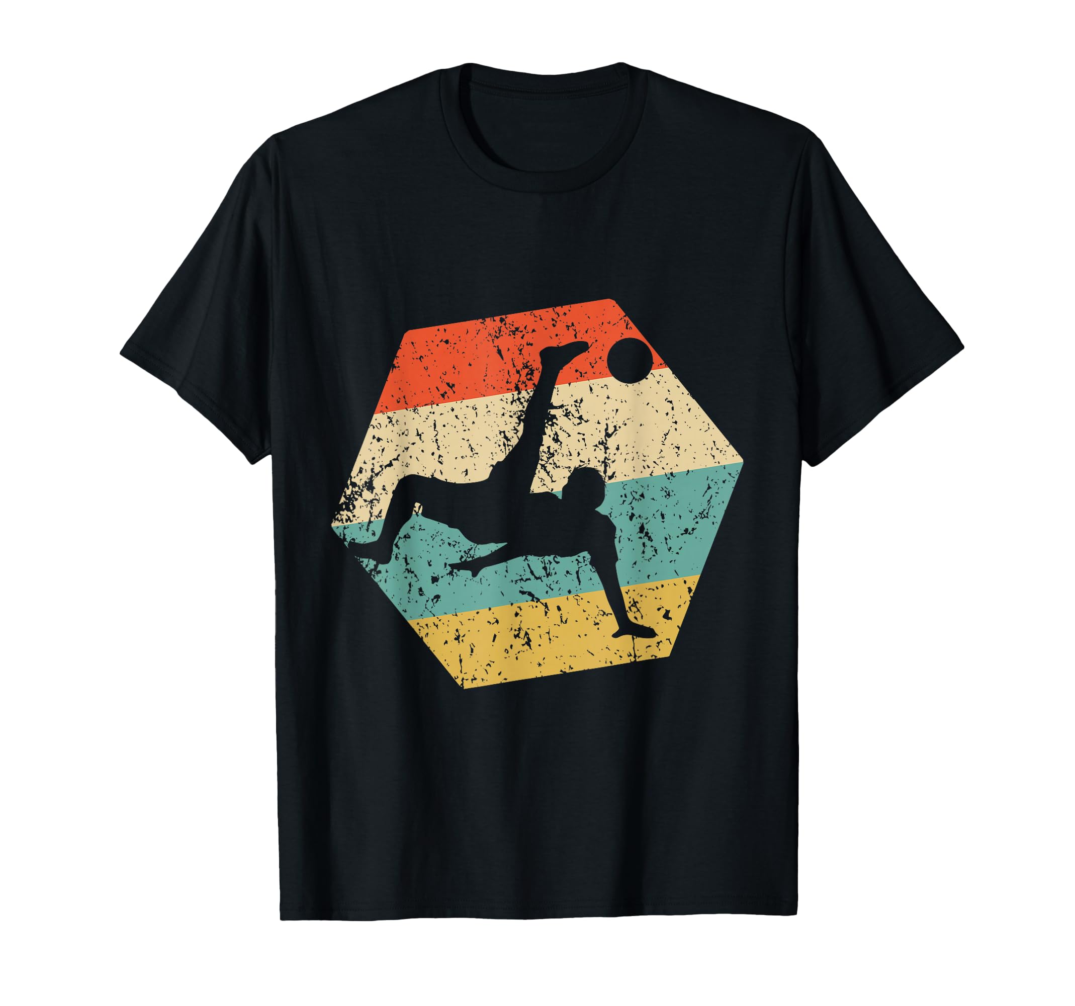 Soccer Distressed Hexagon Soccer Kick T-Shirt - Aesthetic Graphic Unisex