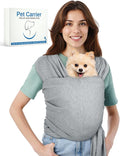 Dog Sling Swaddle Carrier for Small Dog, Cat Front Carriers for Small Pet up to 20lbs, Puppy Pouch with Adjustable Straps, Hands Free Pet Sling, Anti Anxiety Puppy Sling (Light Grey)