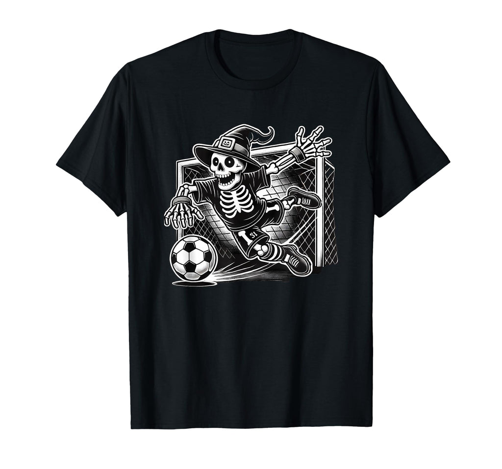 Halloween Skeleton Goalie Soccer T-Shirt - Streetwear Style Unisex