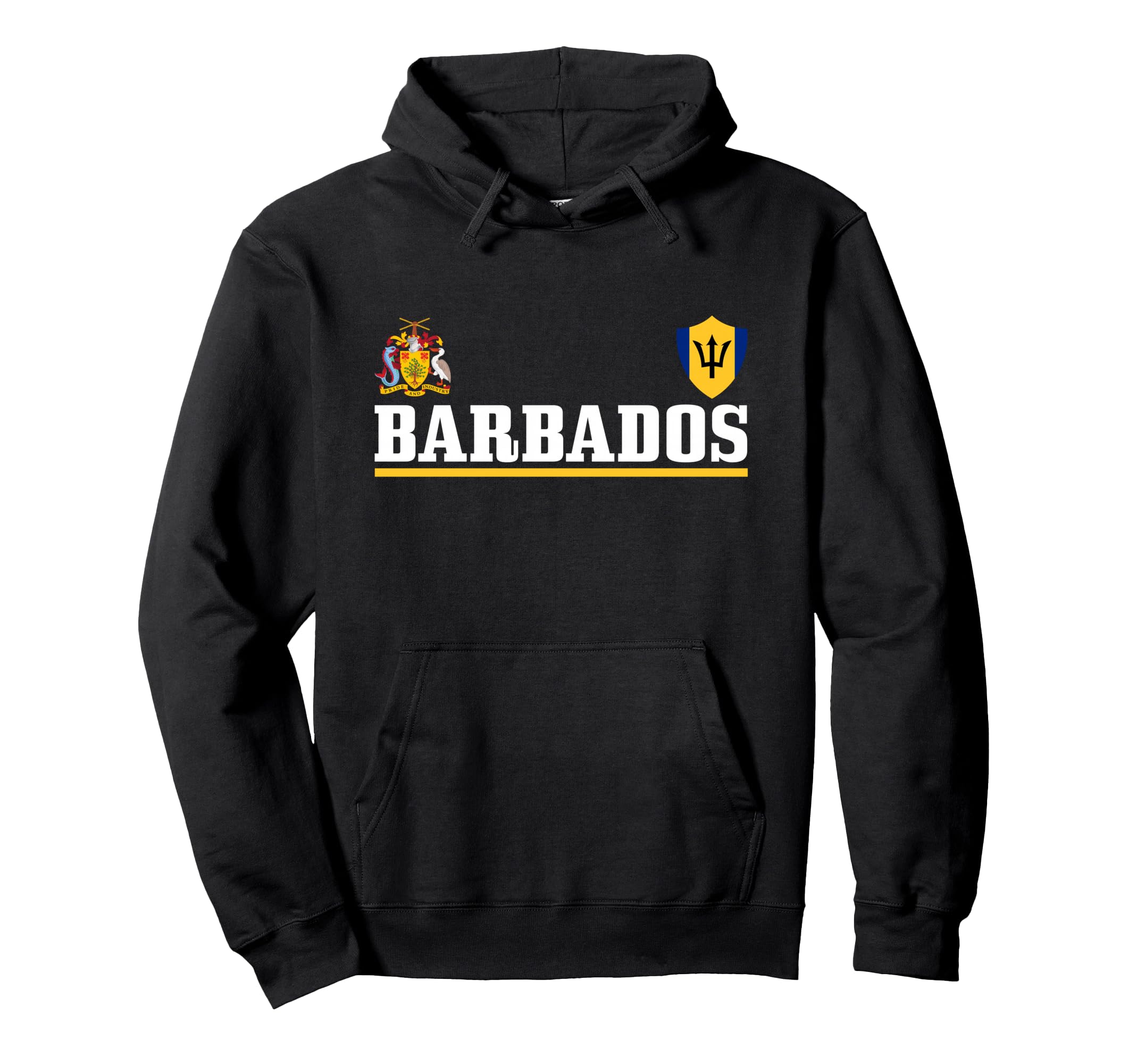 Barbados Heart Pride Soccer Sports Hoodie - Fun Novelty Design Men Women