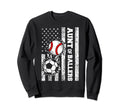 Aunt Ballers Funny Usa Flag Soccer Sweatshirt - Novelty Apparel Men Women
