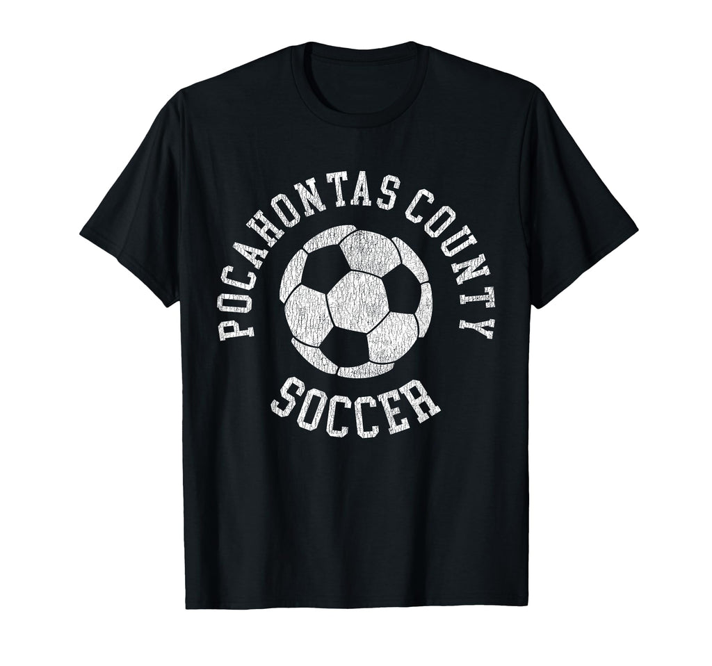 Pocahontas County Soccer Distressed 90S T-Shirt - Aesthetic Graphic Unisex