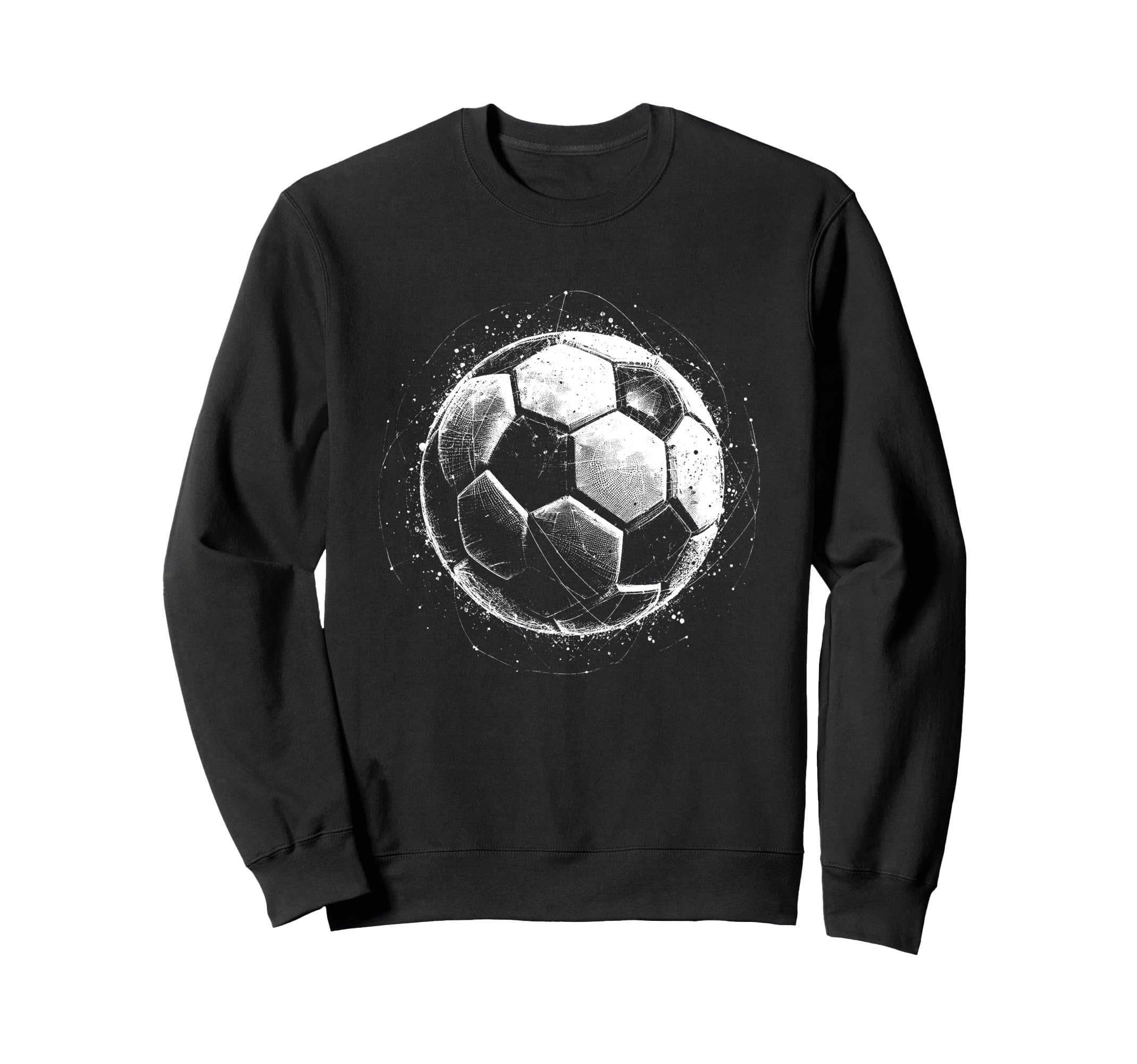 Soccer Ball 3D Wireframe Sweatshirt - Casual Everyday Wear Men Women
