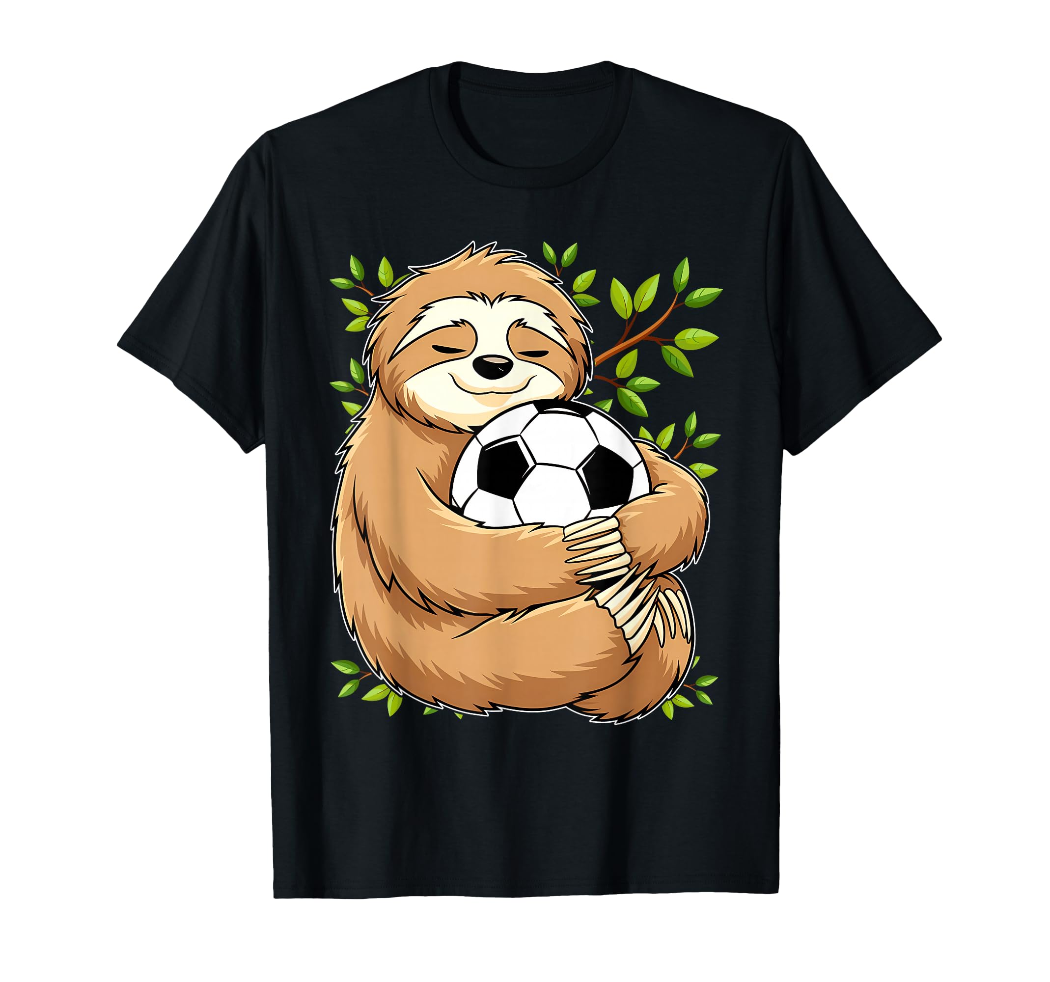 Funny Sloth Playing Soccer T-Shirt - Novelty Apparel Unisex