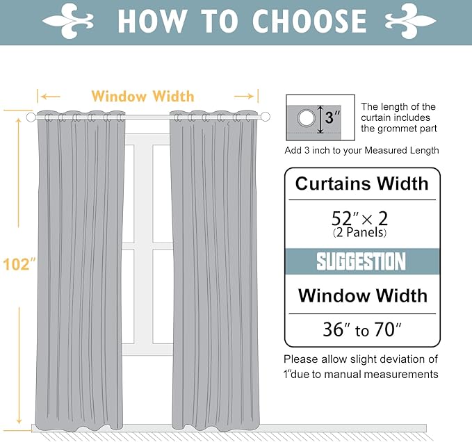 ChrisDowa 100% Blackout Curtains 102 inch Long for Bedroom with Black Liner, 2 Thick Layers Total Blackout Thermal Insulated Grommet Window Curtains 2 Panels Set (Dark Grey, 52 x 102 Inch)