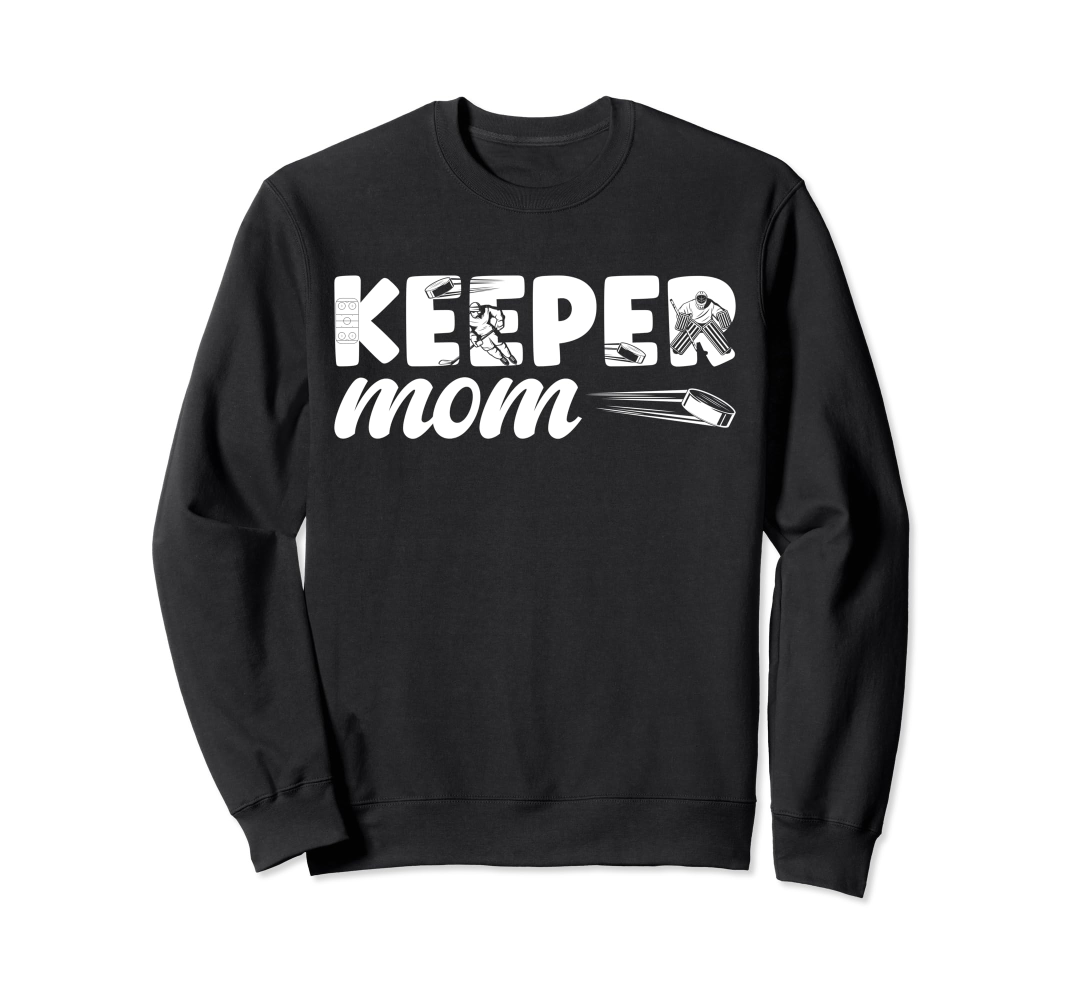 Ice Hockey Goalkeeper Mom Hockey Sweatshirt - Minimalist Print Men Women