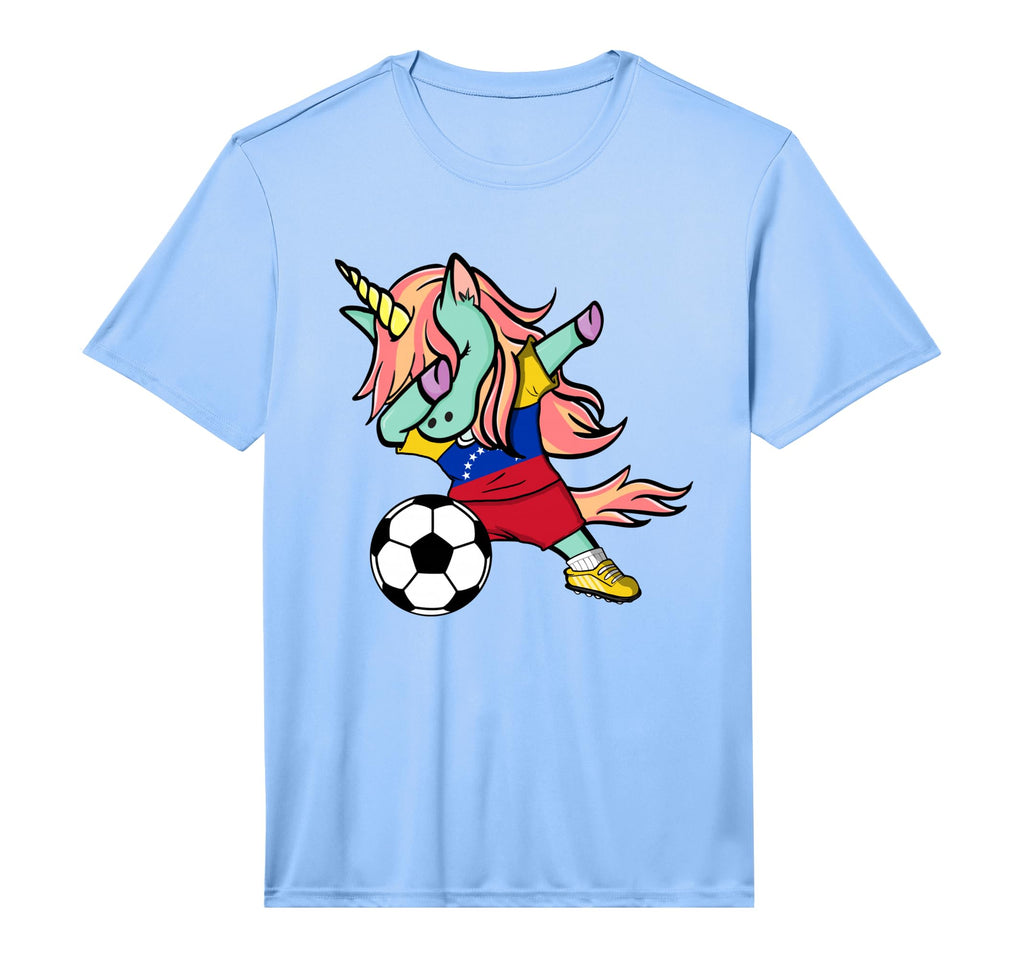 Dabbing Unicorn Venezuela Soccer T-Shirt - Unique Graphic Unisex