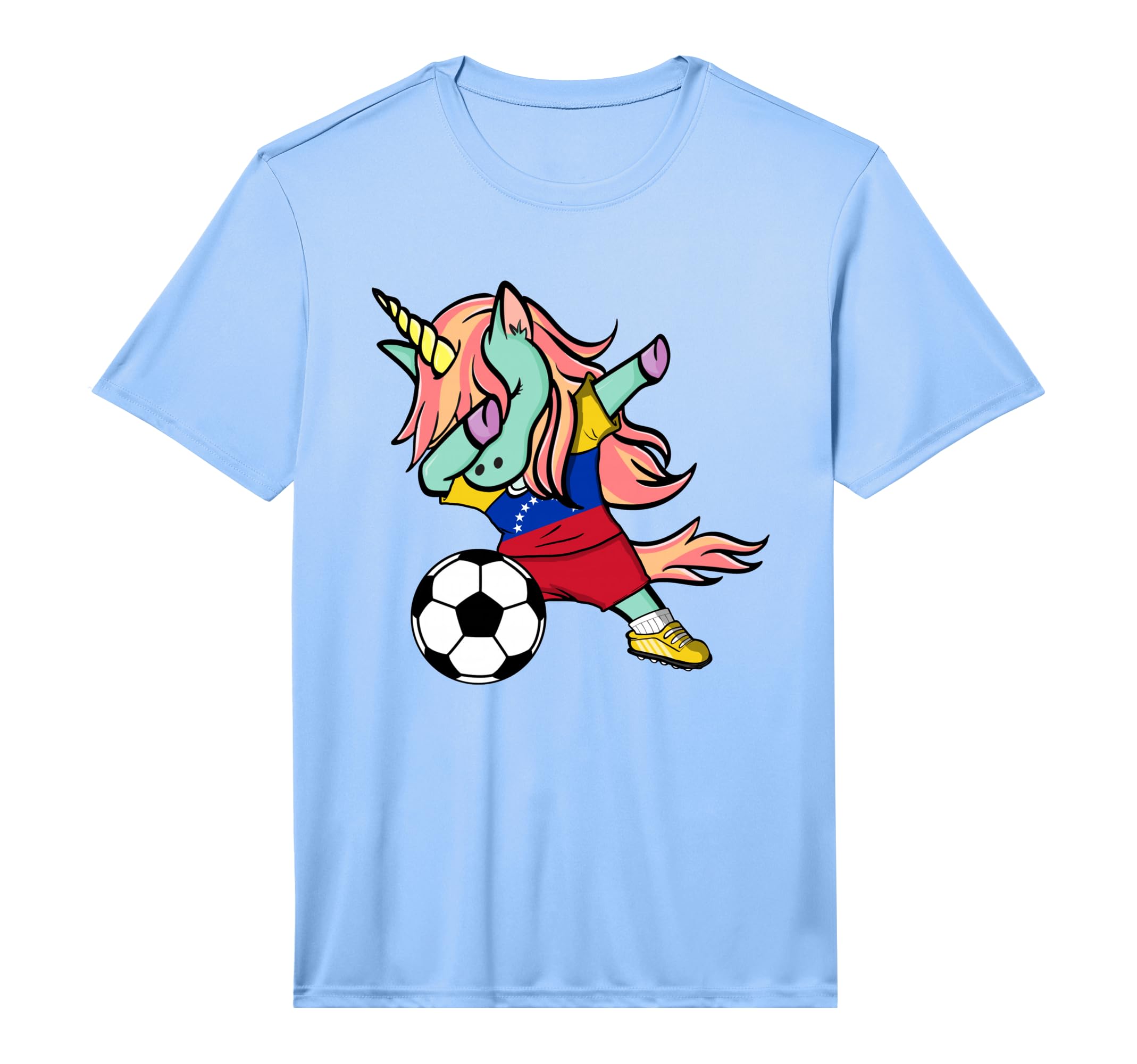 Dabbing Unicorn Venezuela Soccer T-Shirt - Unique Graphic Unisex