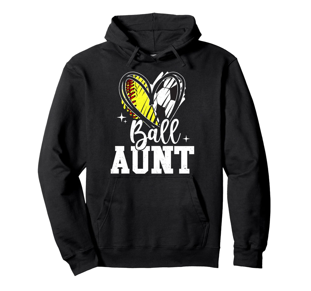 Ball Aunt Softball Soccer Ball Hoodie - Casual Everyday Wear Men Women