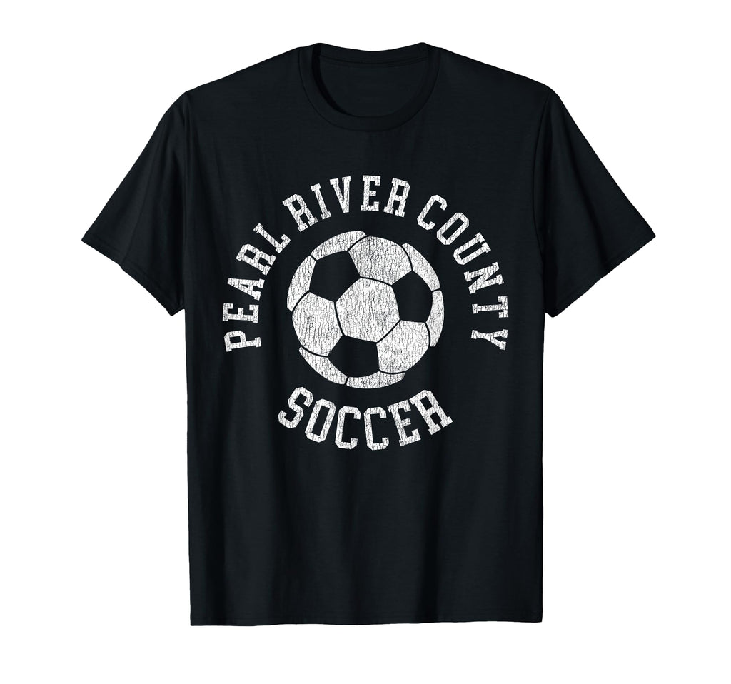 Pearl River County Soccer Distressed T-Shirt - Trendy Graphic for Adults