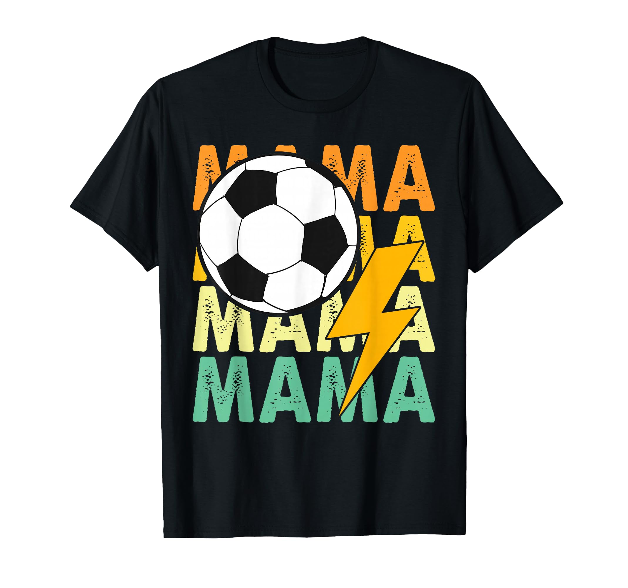 Soccer Mama Distressed Lightning T-Shirt - Casual Everyday Wear Men Women