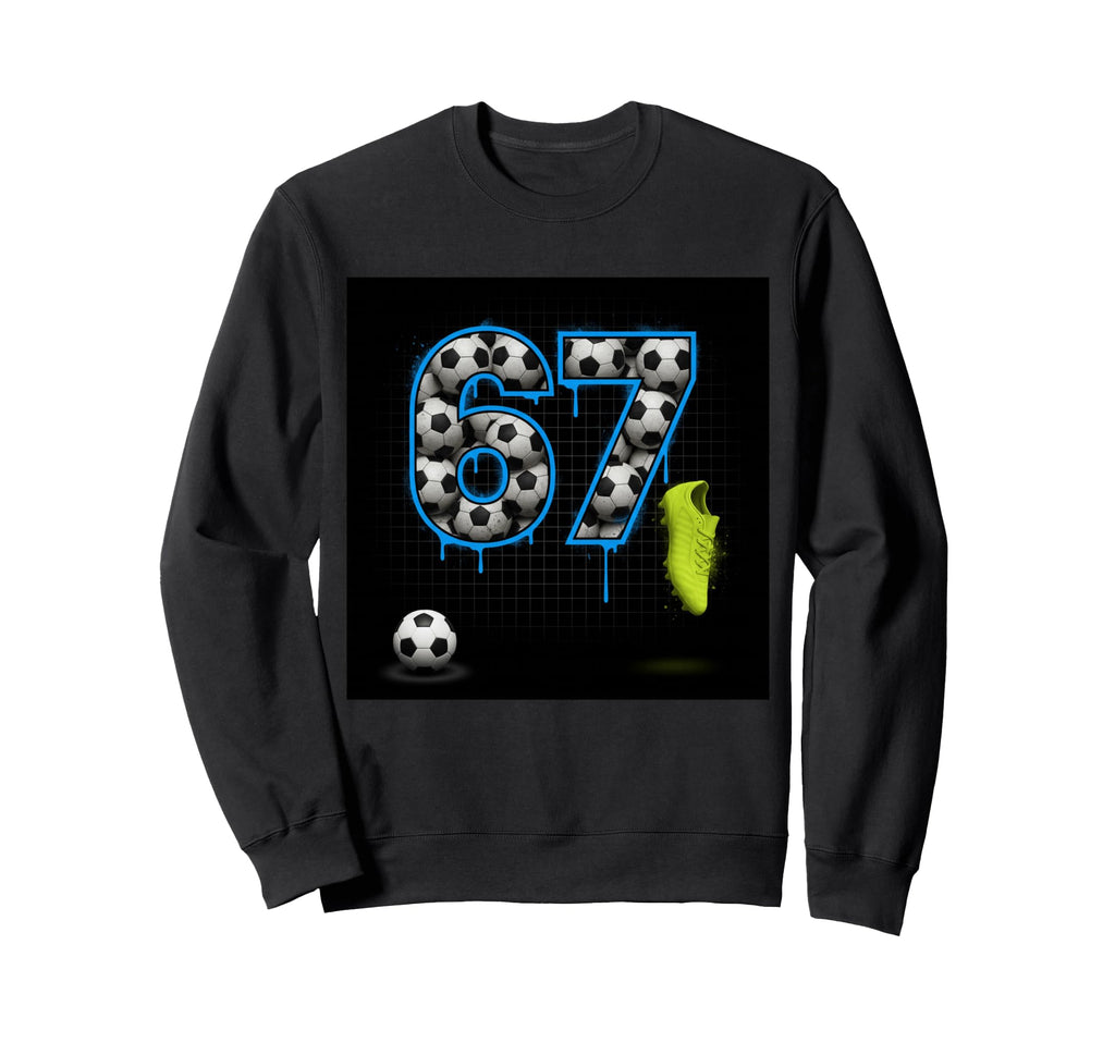 67 Soccer Ball Goalie Net Gloves Sweatshirt - Streetwear Style Unisex