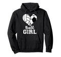 Ball Heart Funny Soccer Volleyball Hoodie - Minimalist Print Unisex