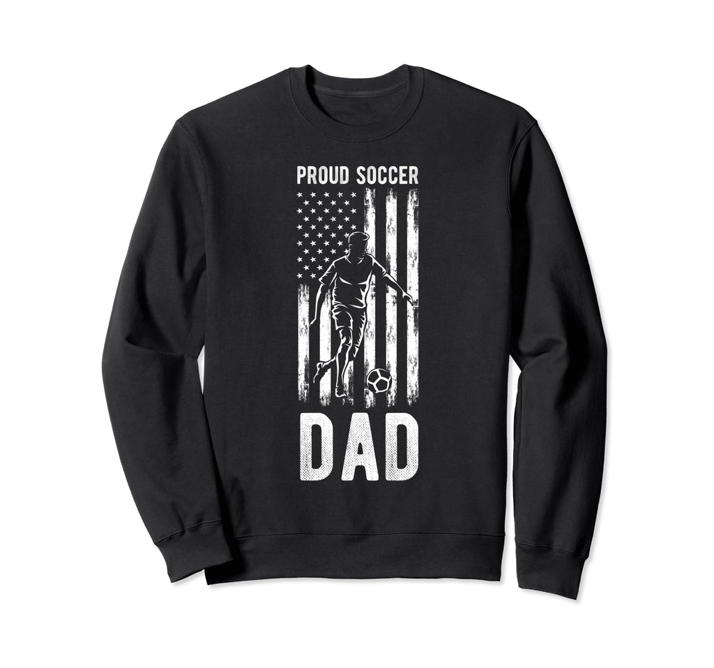 Proud Soccer Dad Usa Flag Sweatshirt - Casual Everyday Wear for Adults