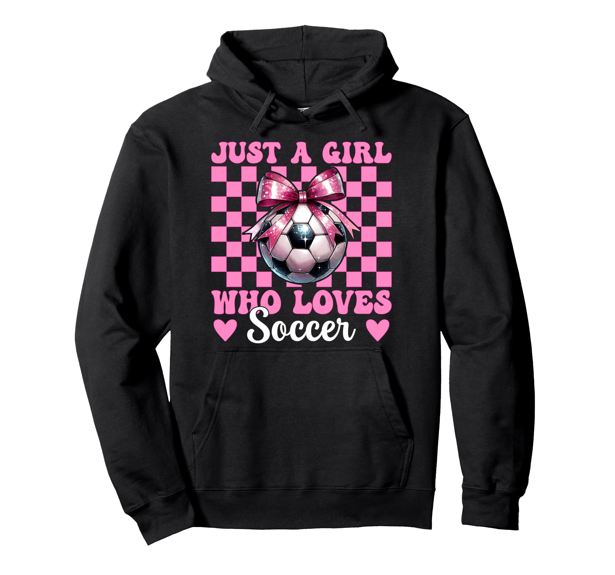 Just Who Loves Soccer Coquette Bow Hoodie - Fun Novelty Design for Adults