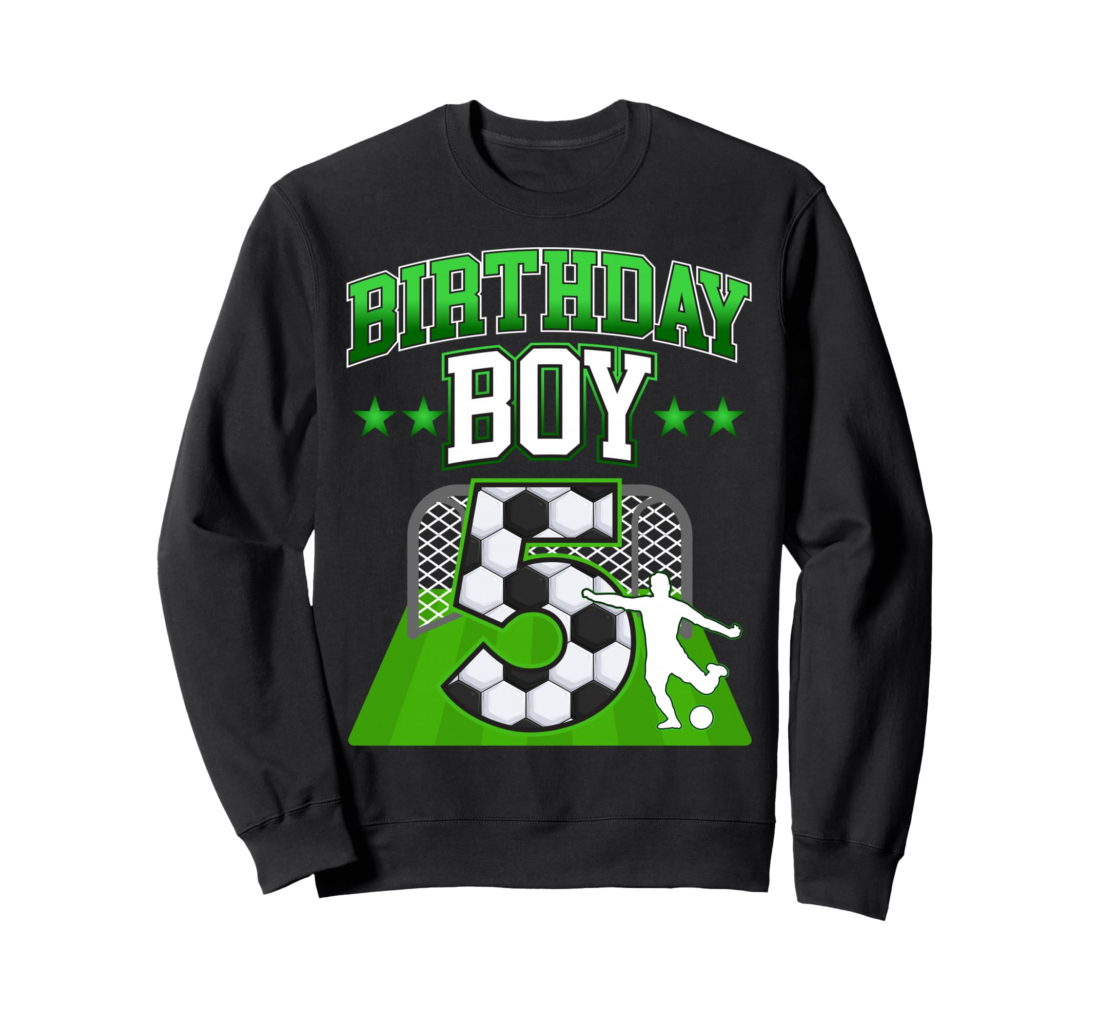 Soccer Themed Birthday Outfit 5 Year Sweatshirt - Unique Graphic Men Women