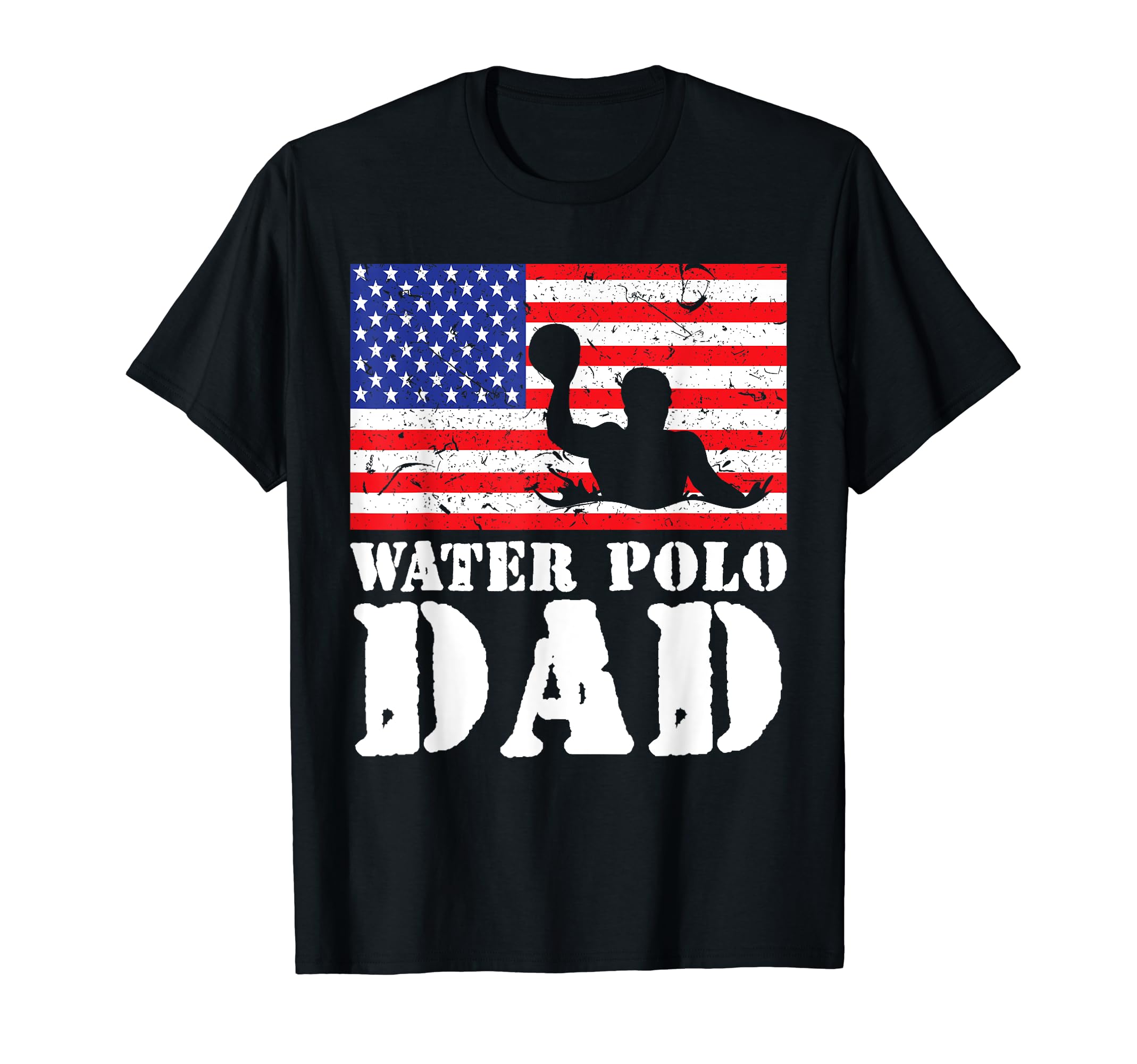 Usa American Distressed Flag Water T-Shirt - Novelty Apparel for Adults