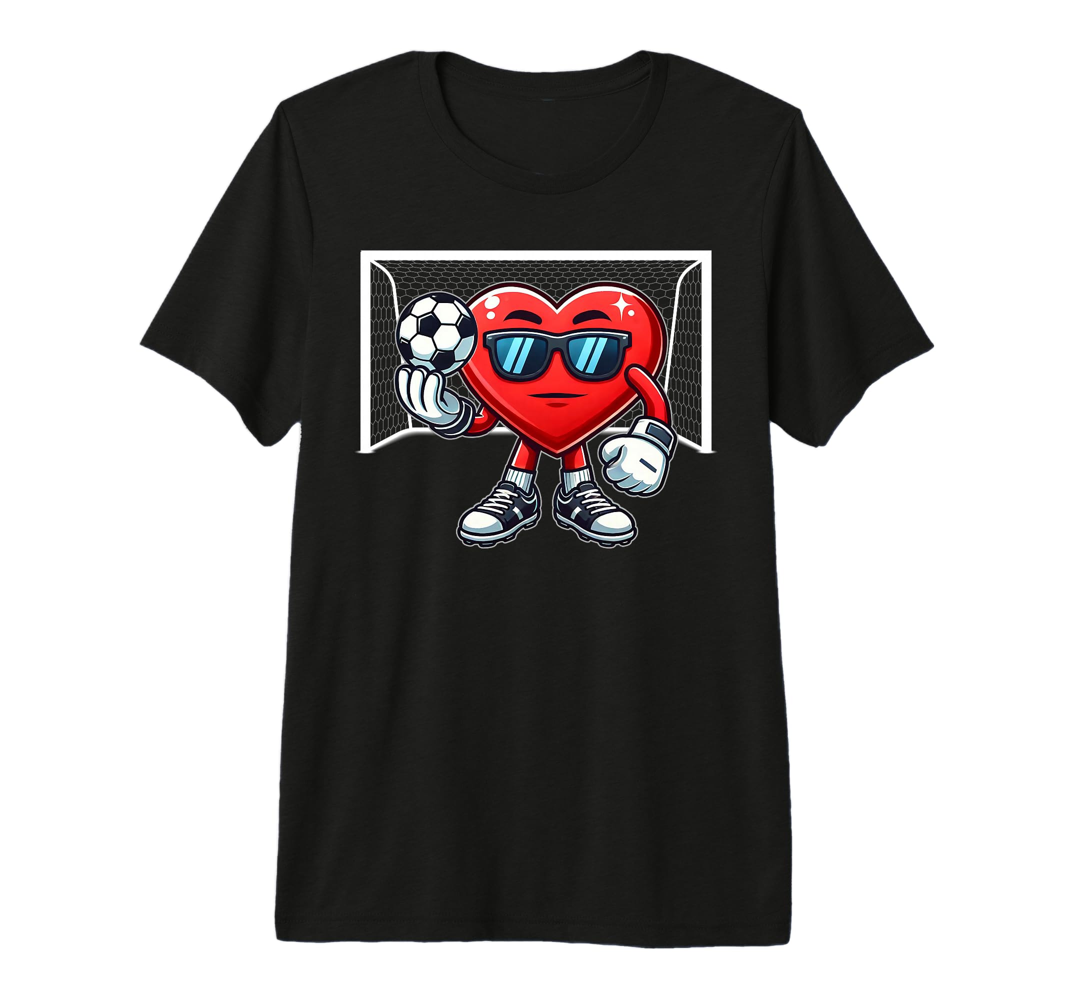 Valentines Day Soccer Heart Goalkeeper T-Shirt - Trendy Graphic Men Women