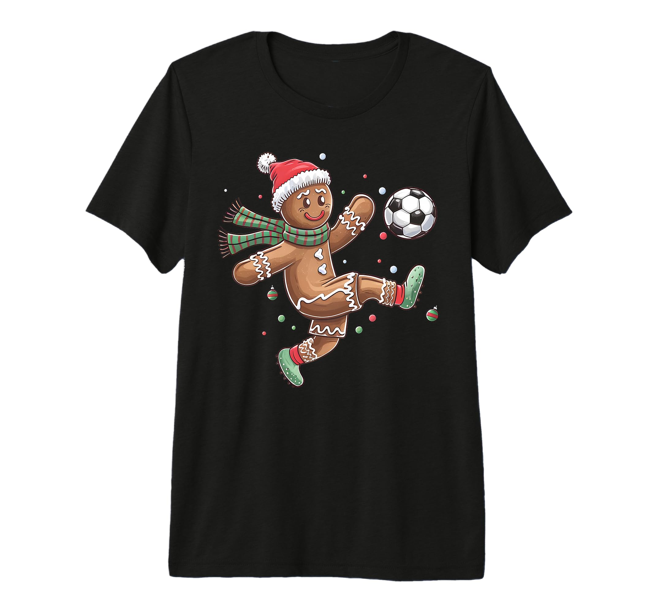 Gingerbread Soccer Player Cookie Game T-Shirt - Streetwear Style Men Women