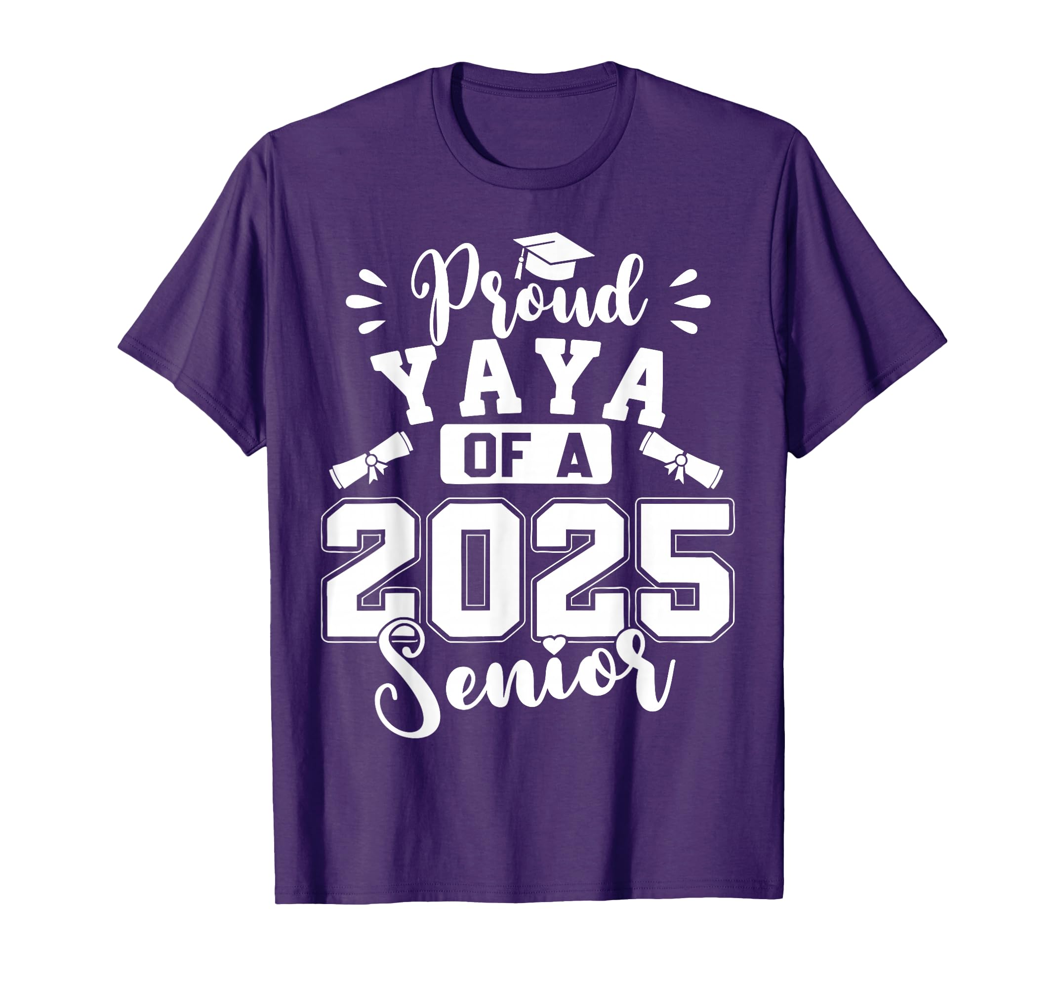 Proud Yaya 2025 Senior Class 2025 T-Shirt - Graphic Print for Adults