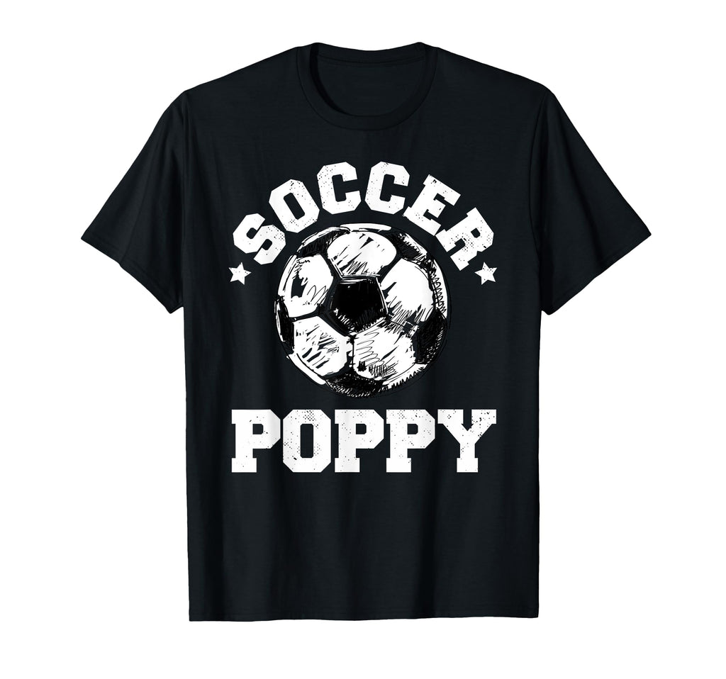 Soccer Poppy Soccer Ball Distressed T-Shirt - Graphic Print for Adults