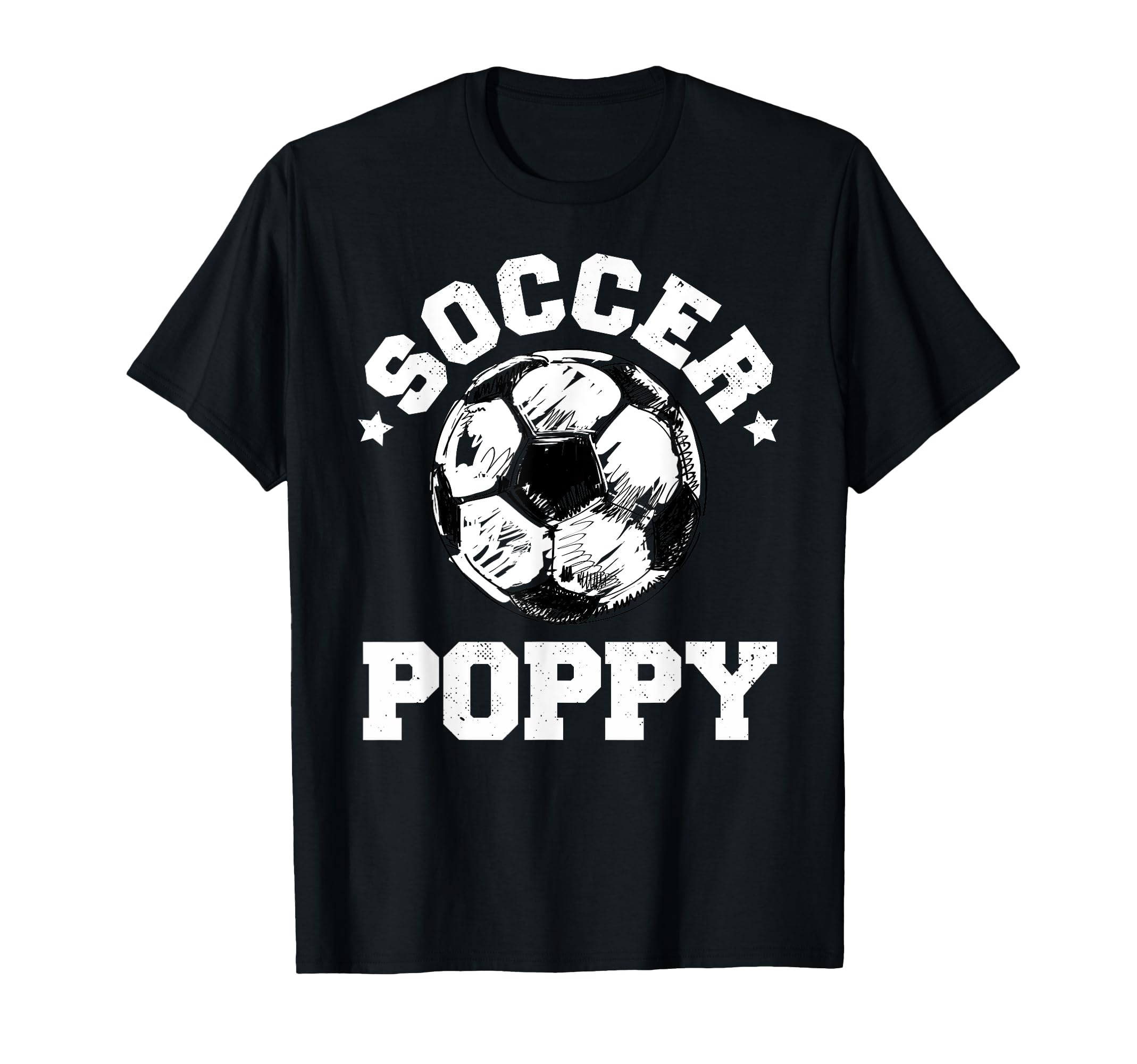 Soccer Poppy Soccer Ball Distressed T-Shirt - Graphic Print for Adults