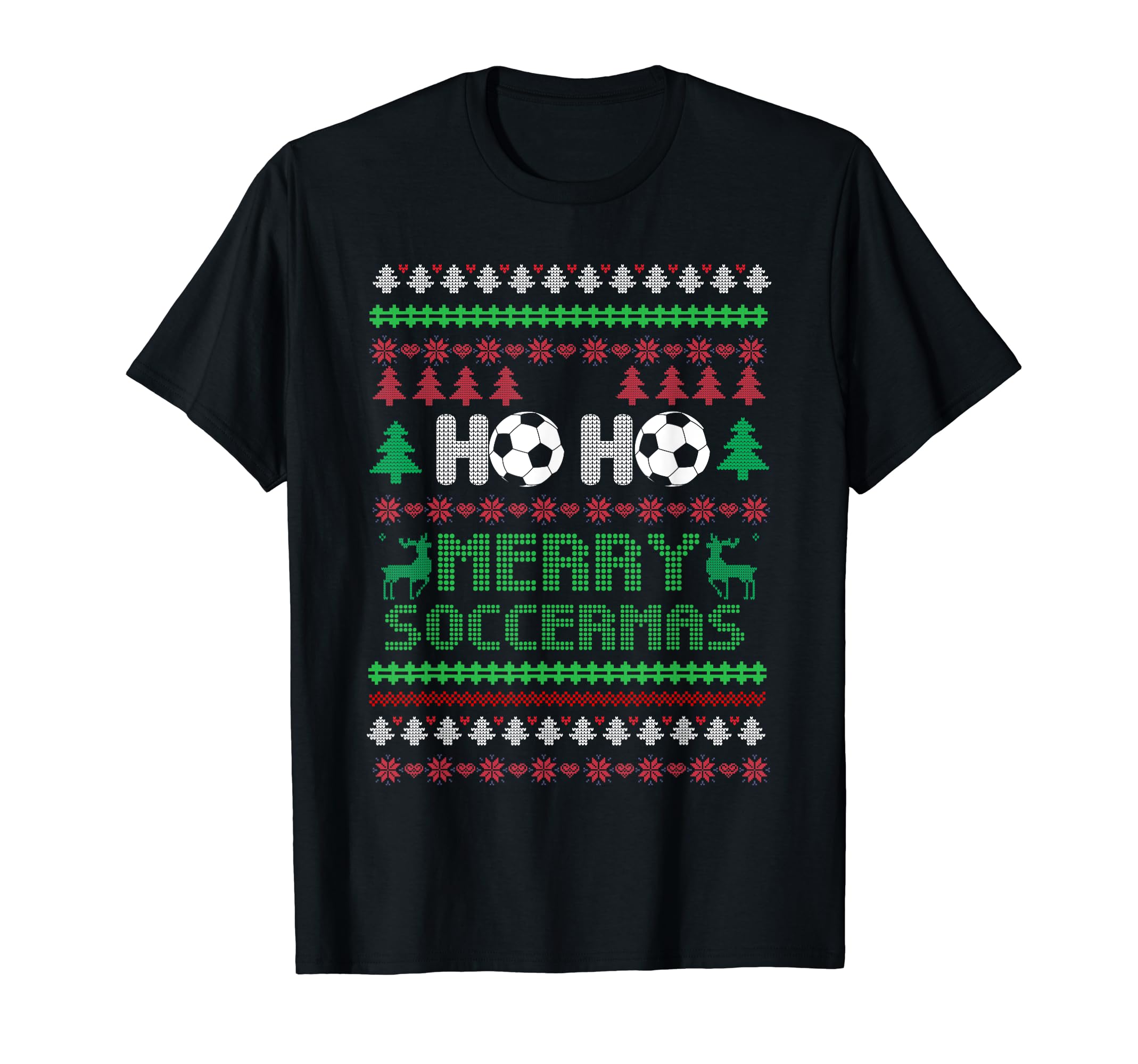 Soccer Goalkeeper Holiday Santa Claus T-Shirt - Graphic Print Unisex