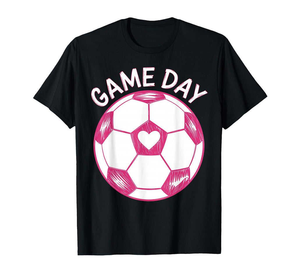 Womens Soccer Game Day Ladies Heart T-Shirt - Fun Novelty Design Men Women