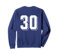 Number 30 Backside 80S 90S Sweatshirt - Casual Everyday Wear Men Women