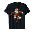 Santa Playing Soccer Funny Soccer T-Shirt - Aesthetic Graphic Men Women