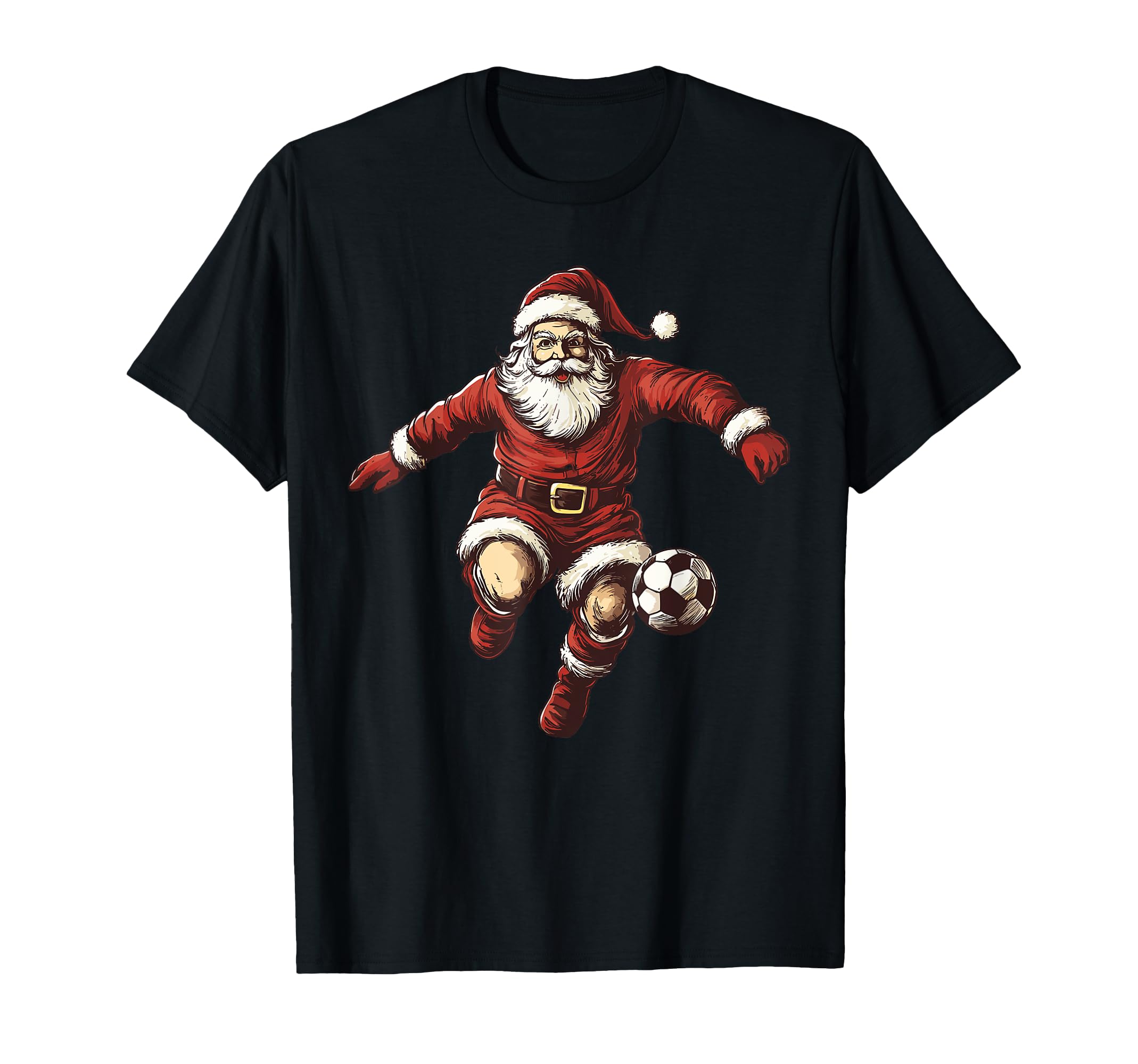Santa Playing Soccer Funny Soccer T-Shirt - Aesthetic Graphic Men Women