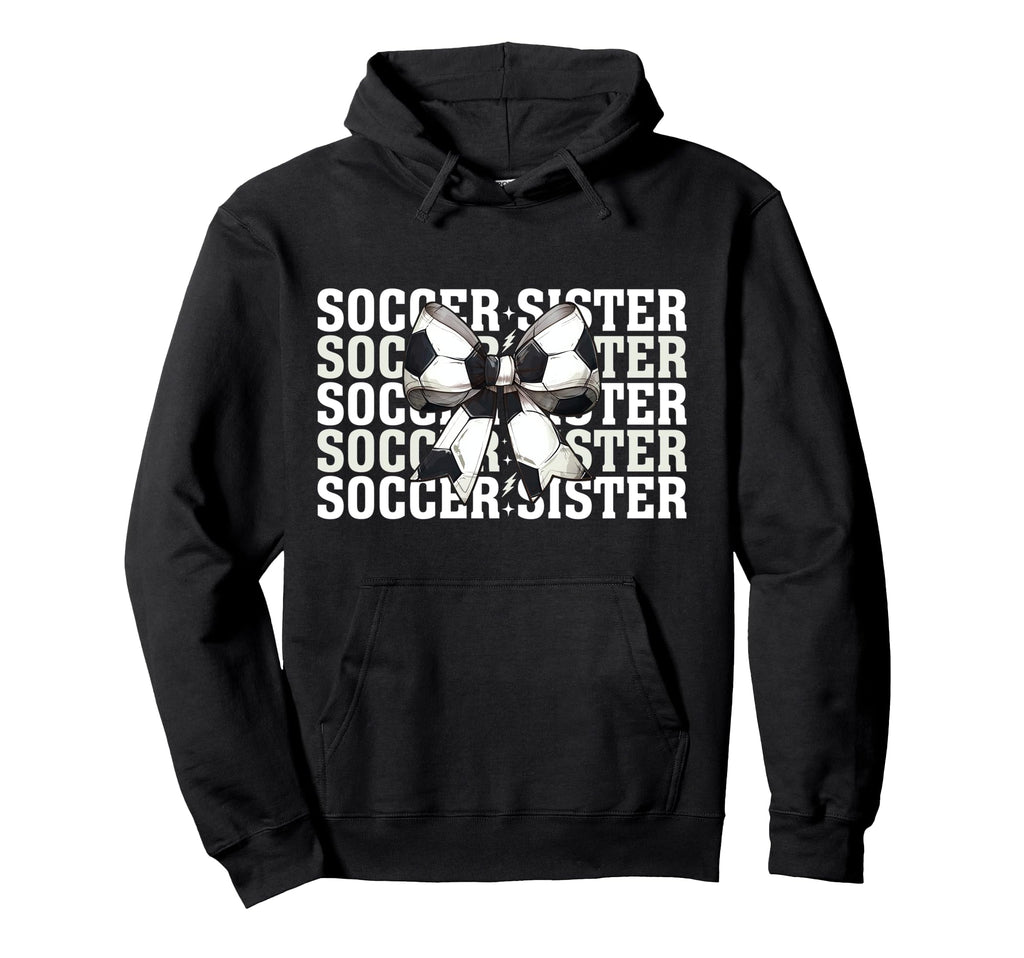 Soccer Sister Soccer Sis Coquette Bow Hoodie - Novelty Apparel Unisex