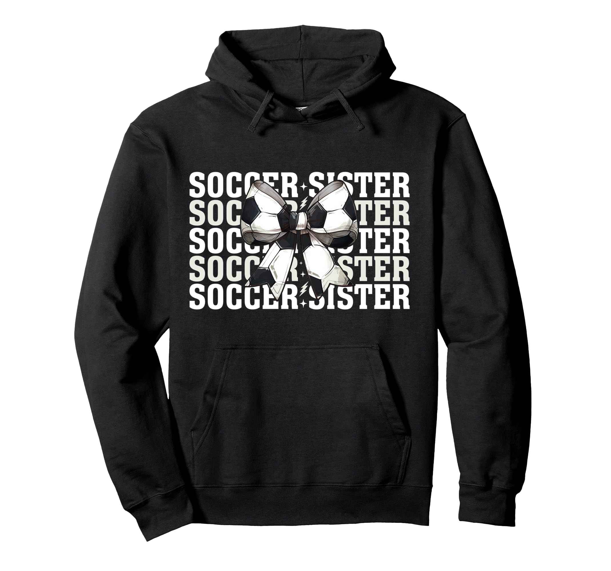 Soccer Sister Soccer Sis Coquette Bow Hoodie - Novelty Apparel Unisex