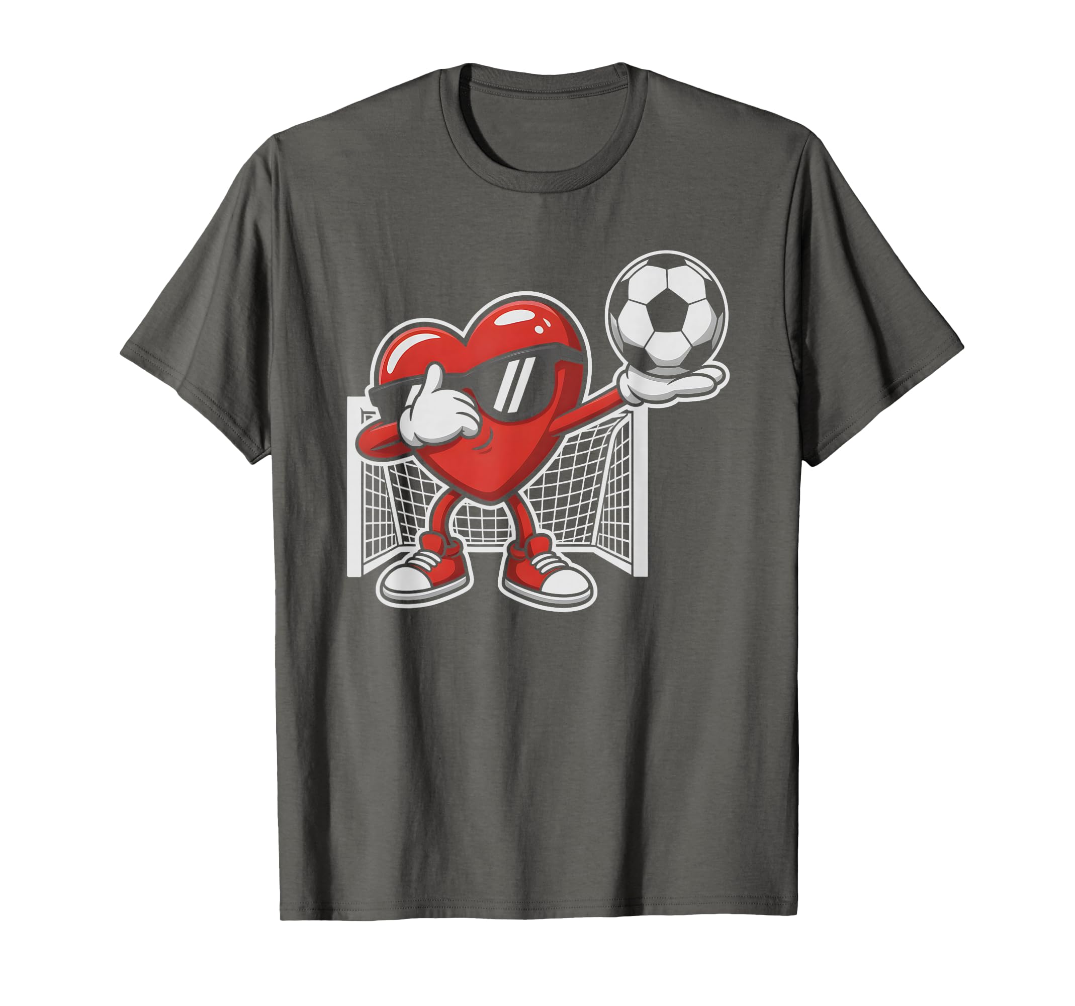 Kawaii Soccer Heart Love Dabbing T-Shirt - Custom Art Print Men Women