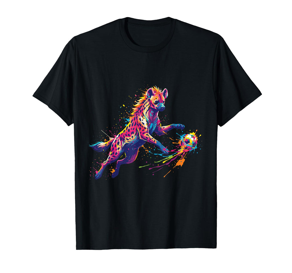 Soccer Player Hyena Art Paint T-Shirt - Streetwear Style for Adults