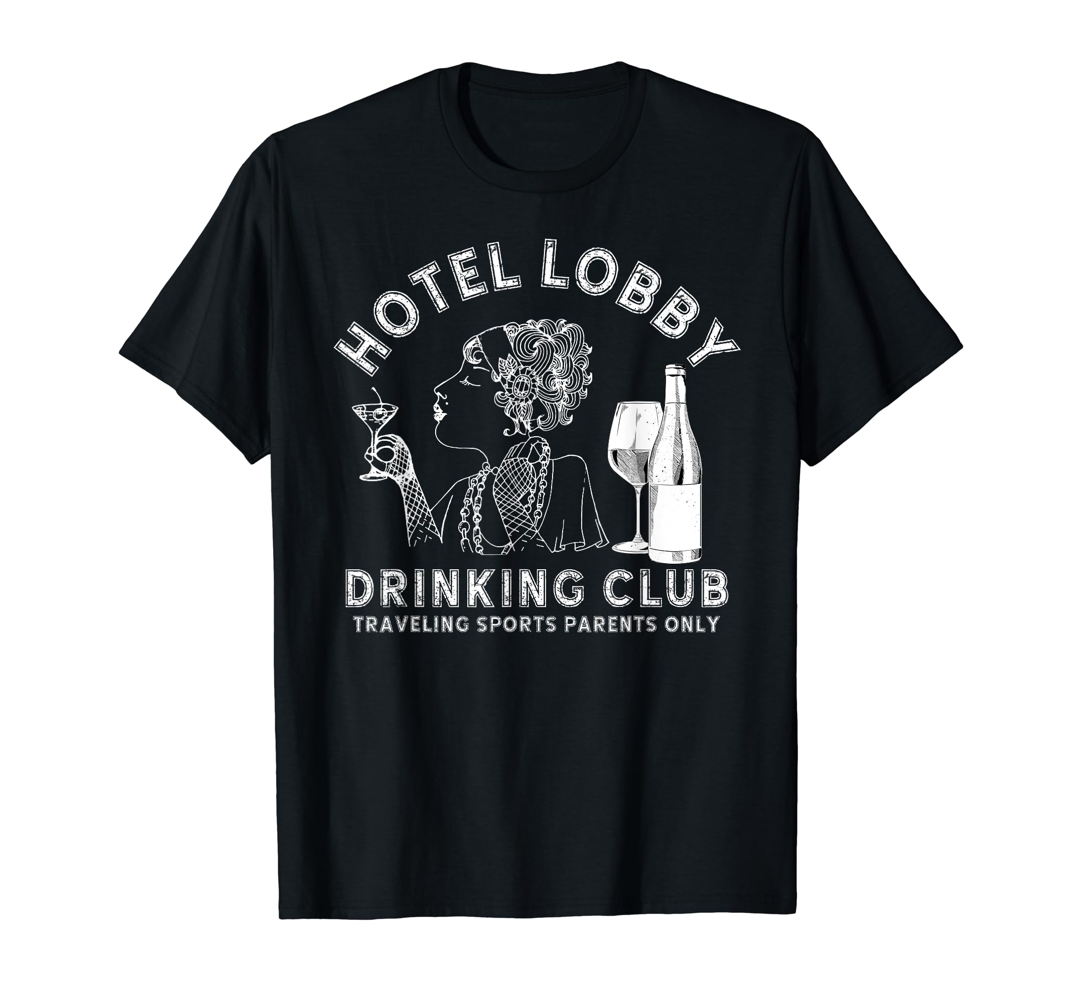 Hotel Lobby Drinking Club Traveling T-Shirt - Custom Art Print Men Women