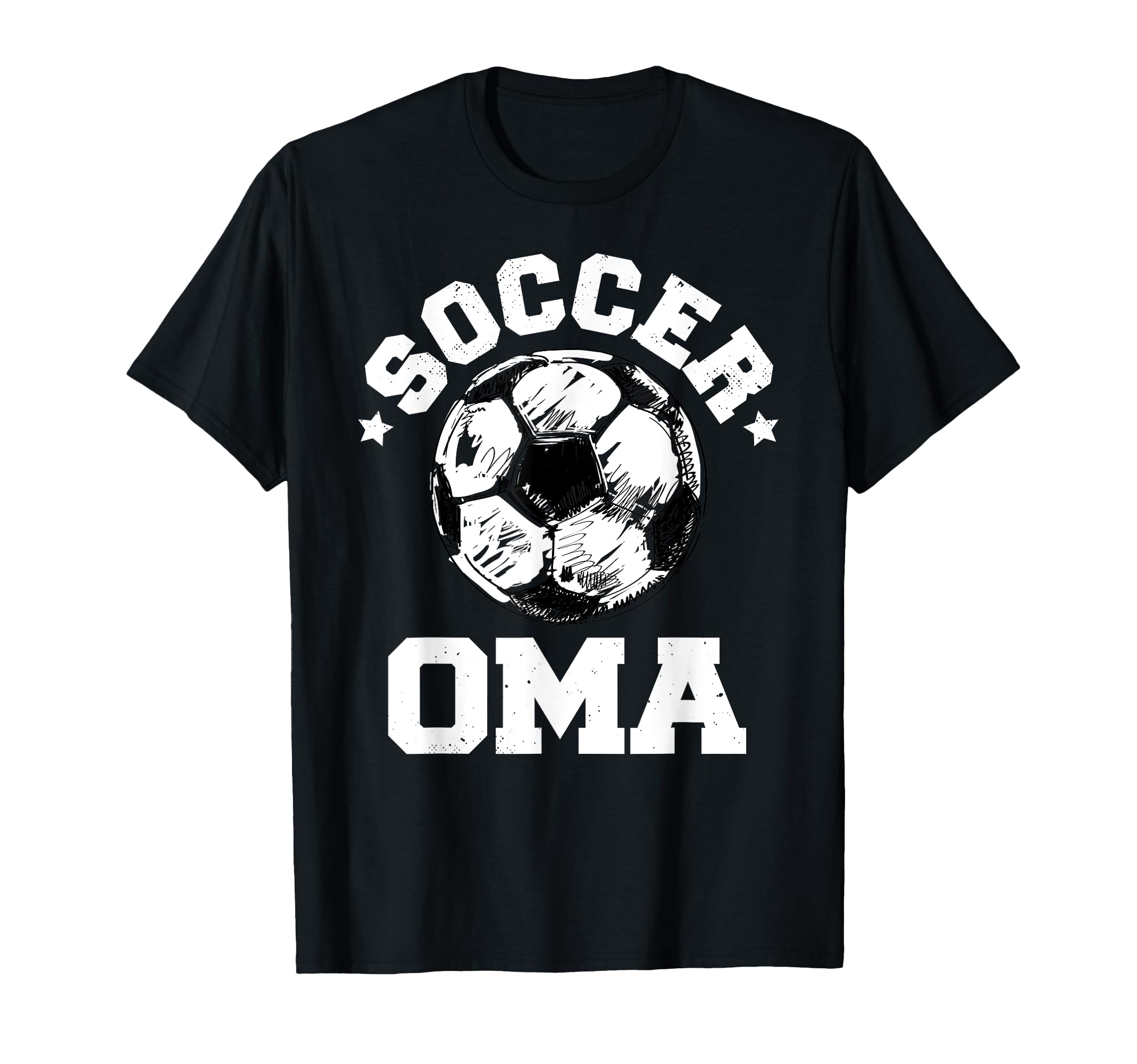 Soccer Oma Soccer Ball Distressed Funny T-Shirt - Trendy Graphic Unisex