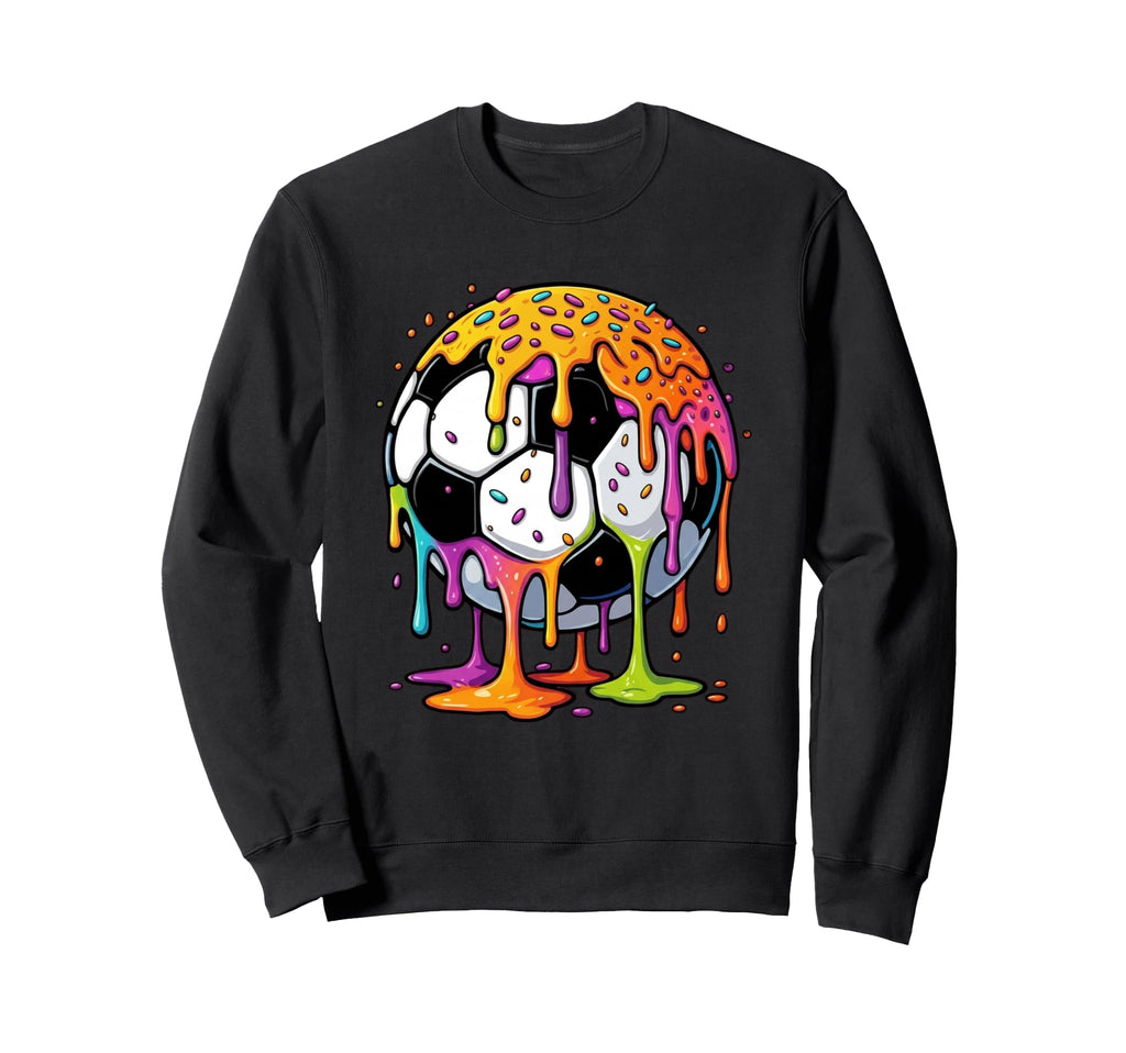 Melting Soccer Ball Rainbow Sweatshirt - Casual Everyday Wear for Adults