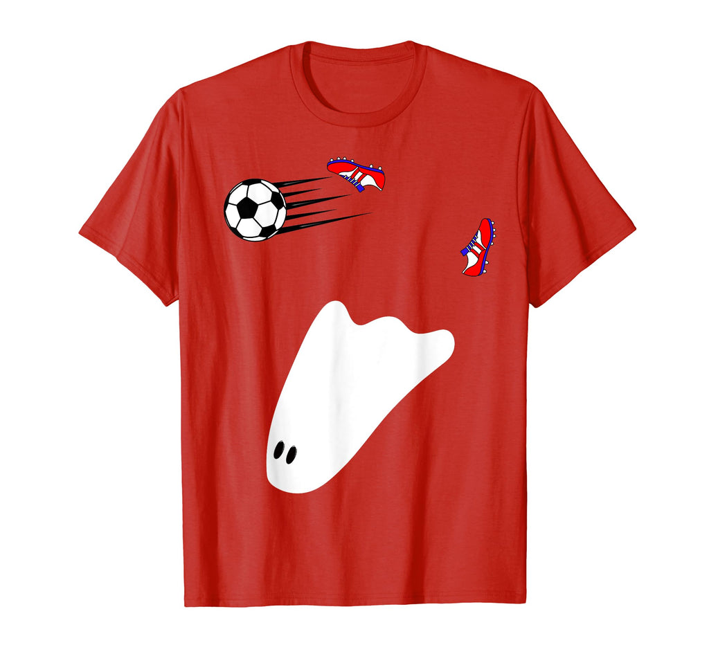 Funny Soccer Halloween Ghost Bicycle T-Shirt - Minimalist Print for Adults