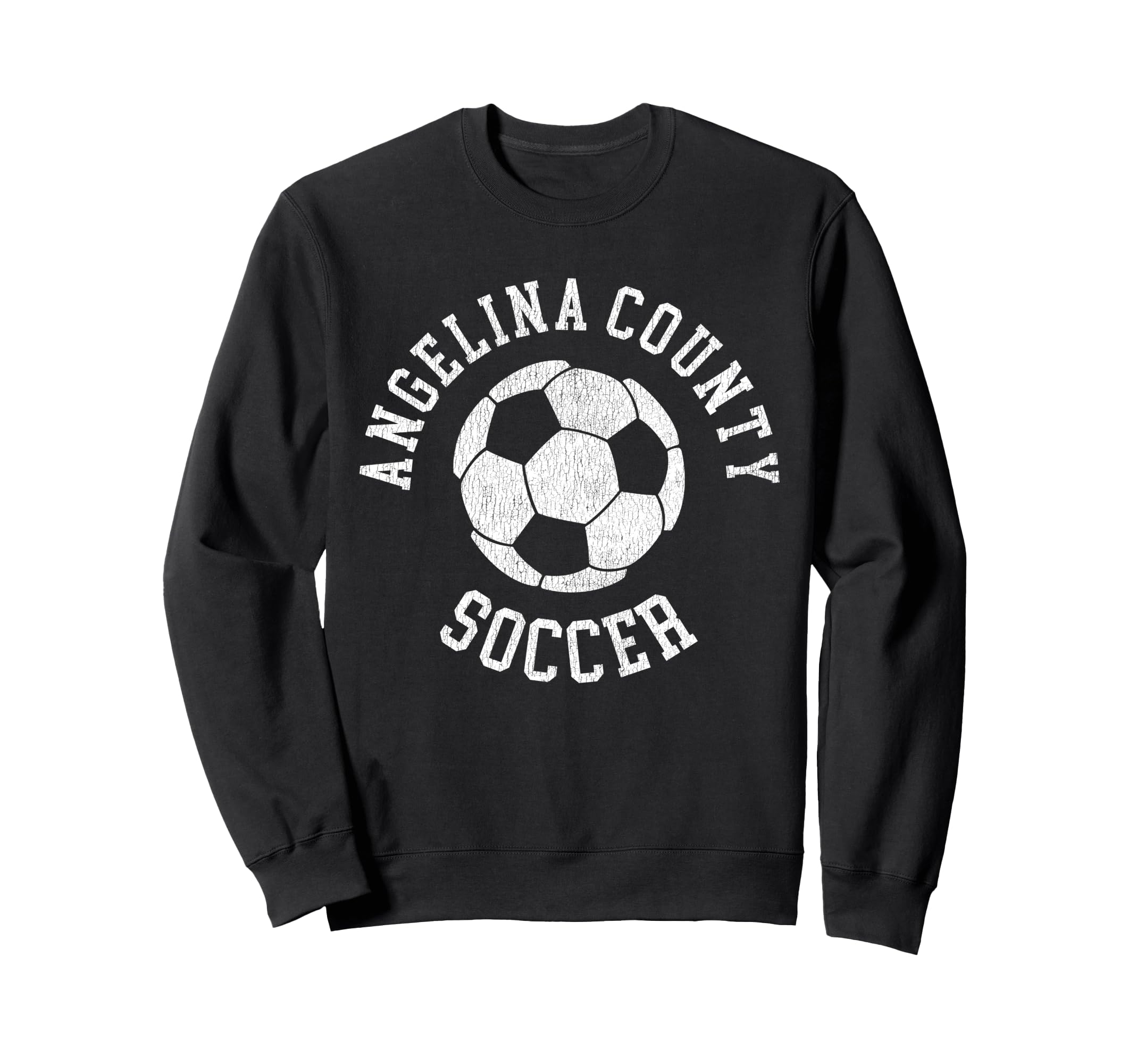 Angelina County Soccer Distressed Sweatshirt - Custom Art Print for Adults