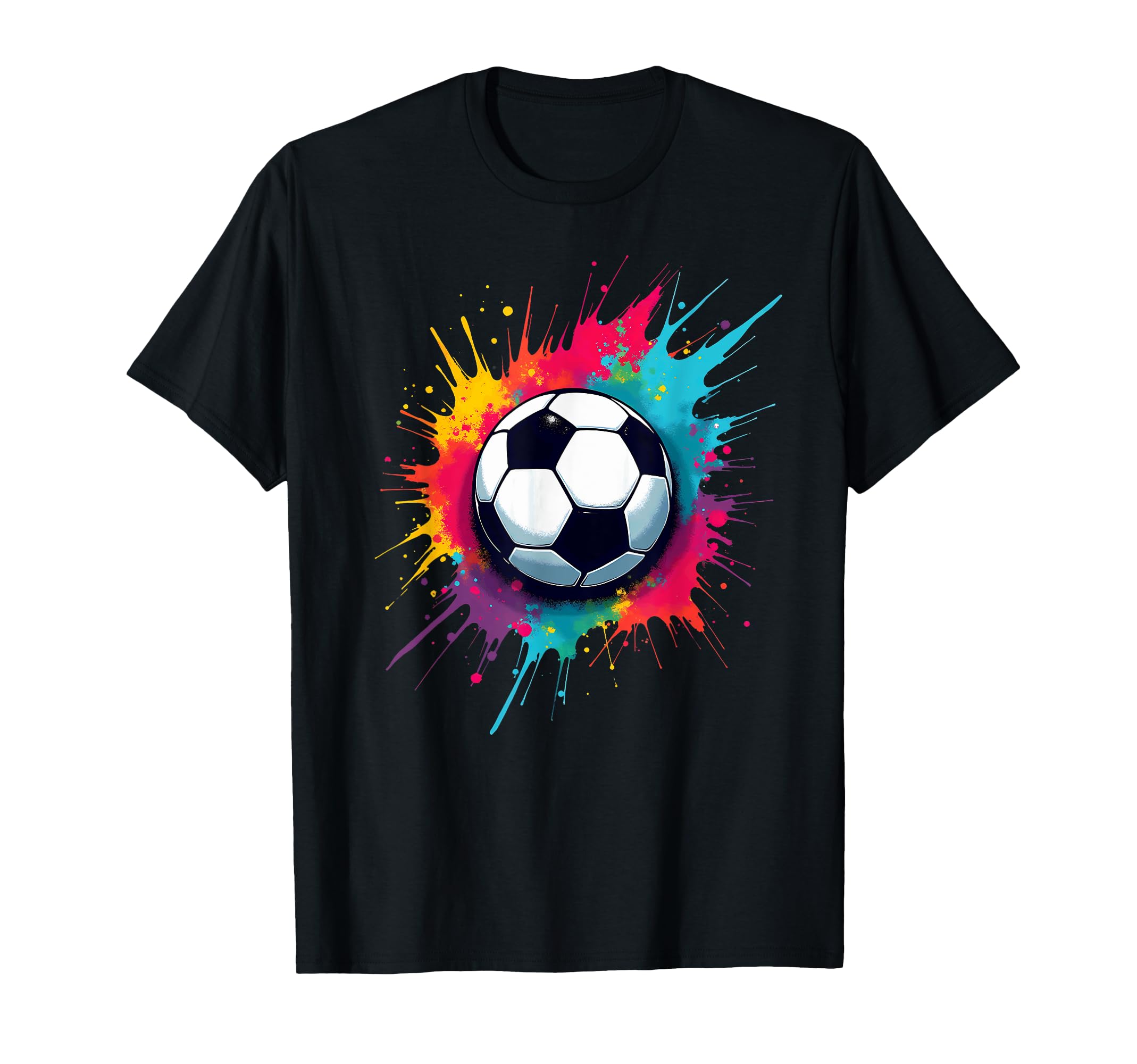 Colorful Tie Dye Soccer Ball T-Shirt - Aesthetic Graphic Men Women