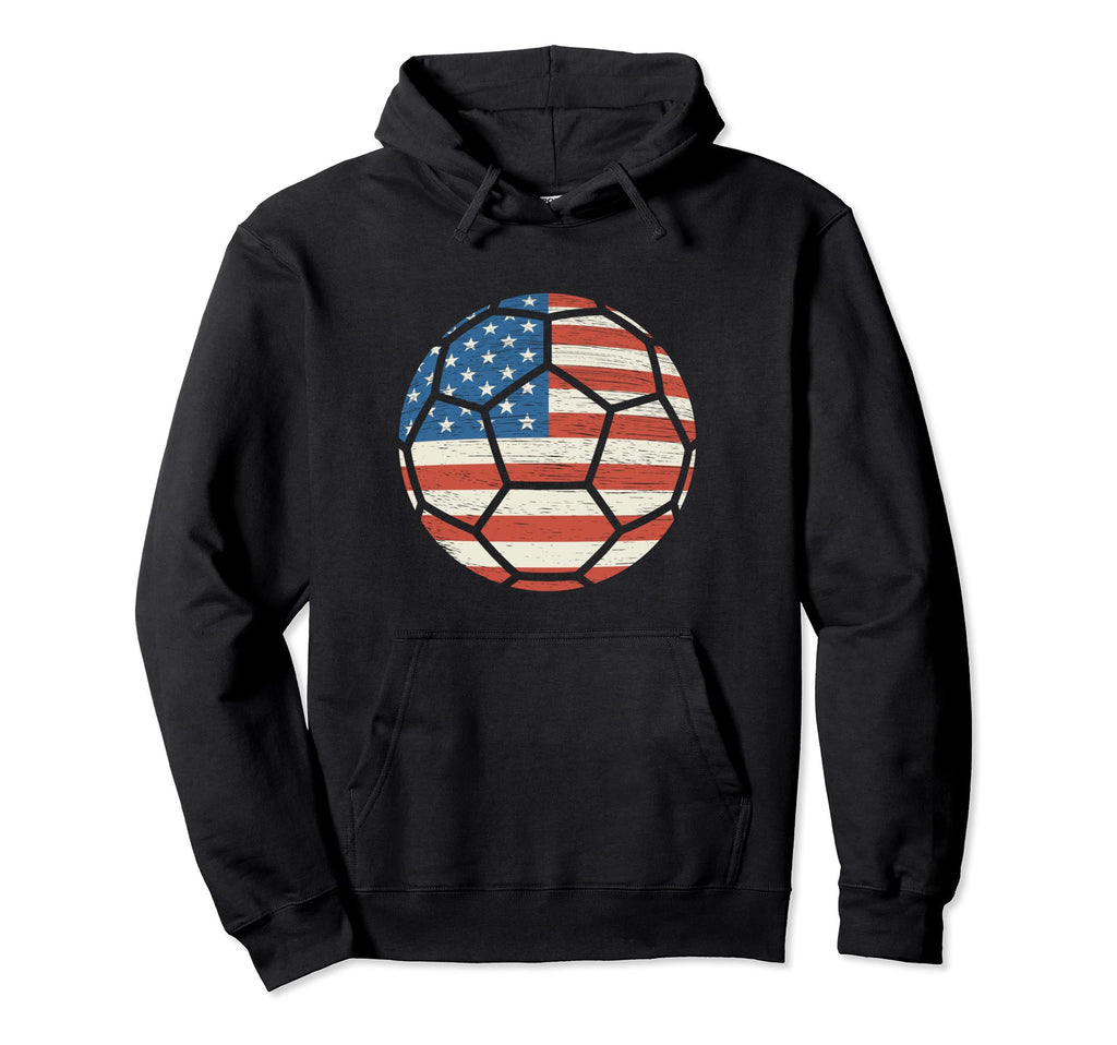 Soccer Ball Football American Flag Hoodie - Custom Art Print for Adults
