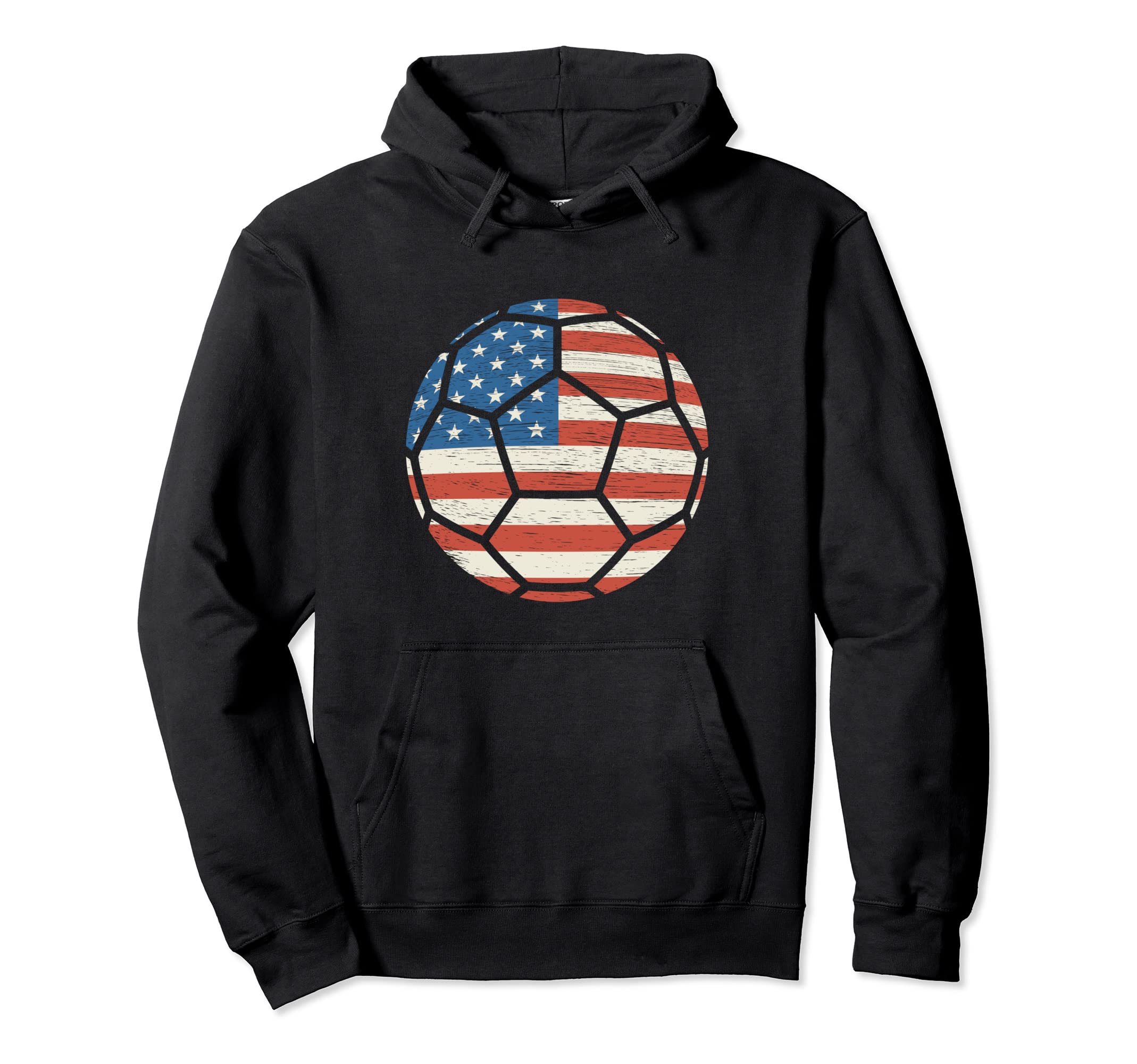 Soccer Ball Football American Flag Hoodie - Custom Art Print for Adults