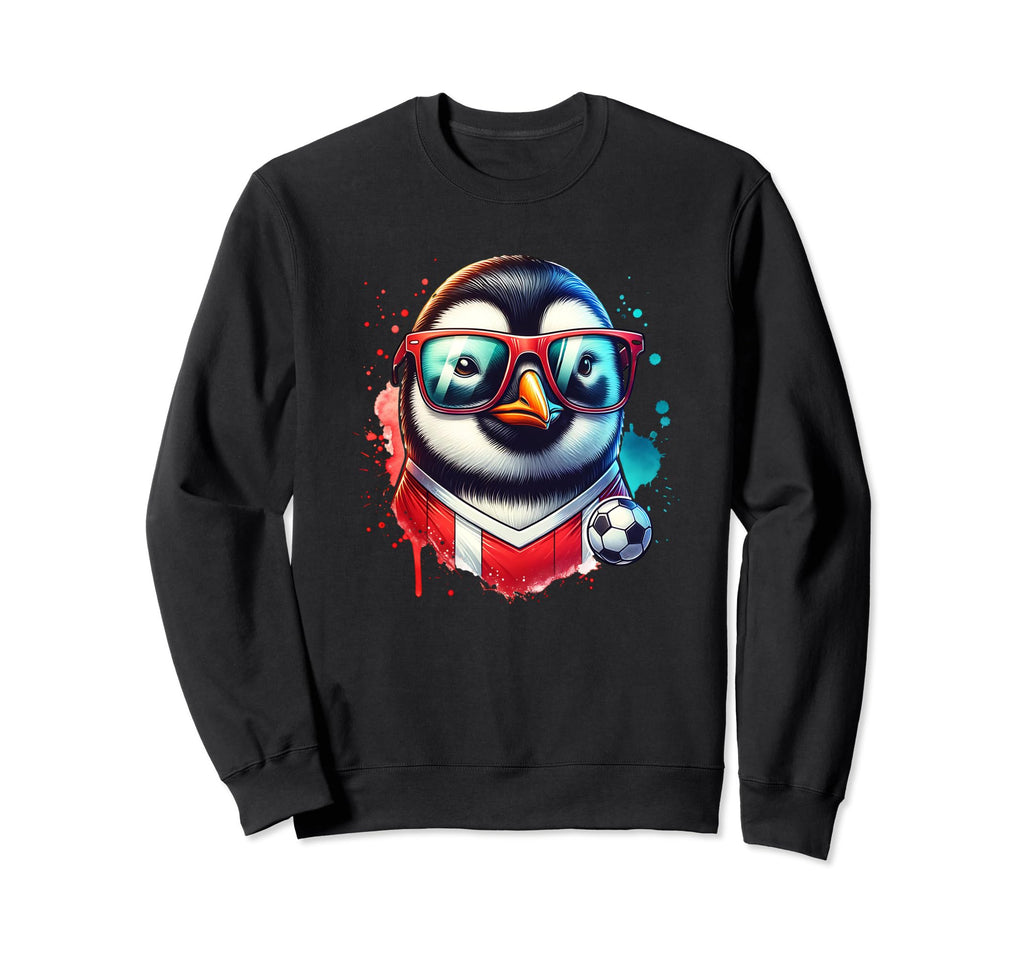 Penguin Funny Soccer Fan Champion Bird Sweatshirt - Unique Graphic Unisex