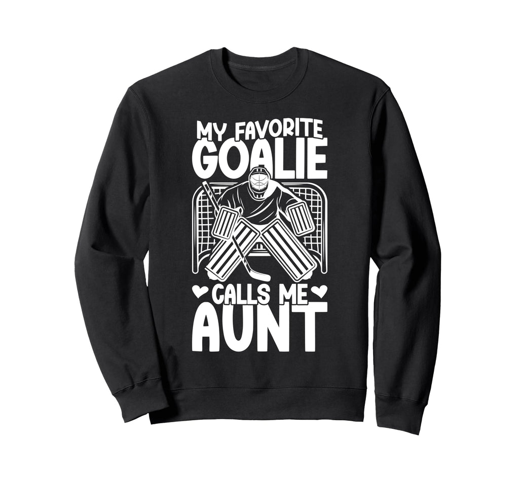 Proud Ice Hockey Goalie Aunt Hockey Sweatshirt - Unique Graphic for Adults