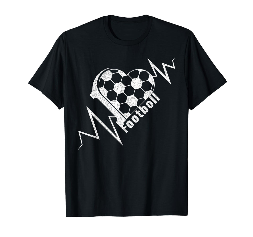 Football Heartbeat Pulse Soccer T-Shirt - Fun Novelty Design Men Women
