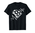 Football Heartbeat Pulse Soccer T-Shirt - Fun Novelty Design Men Women